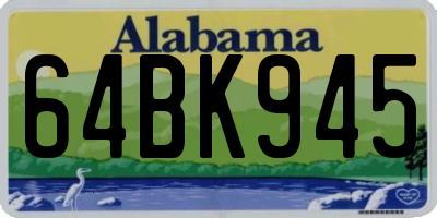 AL license plate 64BK945