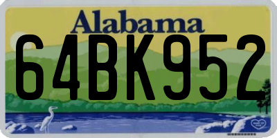 AL license plate 64BK952