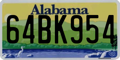 AL license plate 64BK954