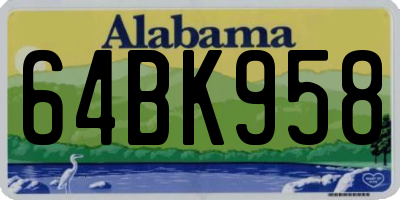 AL license plate 64BK958