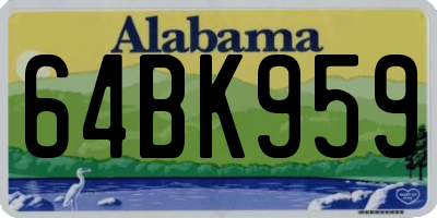 AL license plate 64BK959