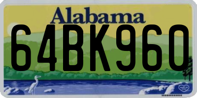 AL license plate 64BK960