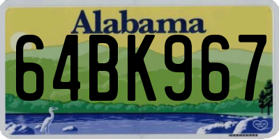 AL license plate 64BK967