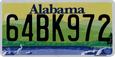 AL license plate 64BK972