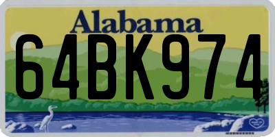 AL license plate 64BK974