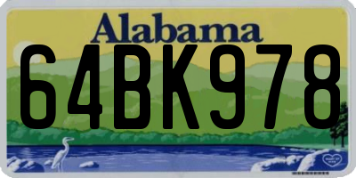 AL license plate 64BK978