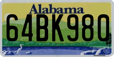 AL license plate 64BK980