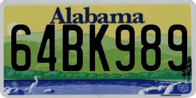 AL license plate 64BK989