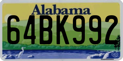 AL license plate 64BK992