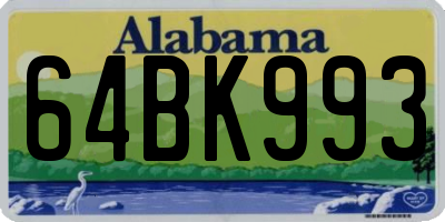AL license plate 64BK993