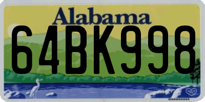 AL license plate 64BK998