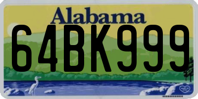 AL license plate 64BK999