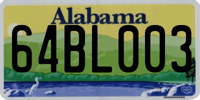 AL license plate 64BL003