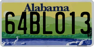 AL license plate 64BL013