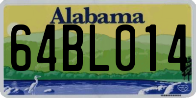AL license plate 64BL014