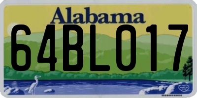 AL license plate 64BL017