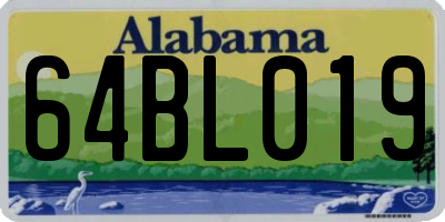 AL license plate 64BL019