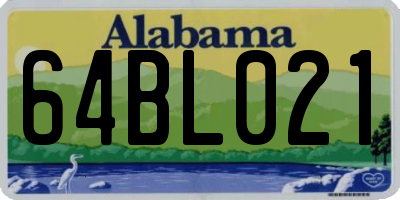 AL license plate 64BL021