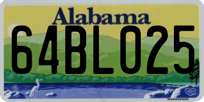 AL license plate 64BL025