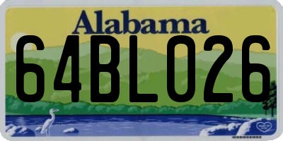 AL license plate 64BL026