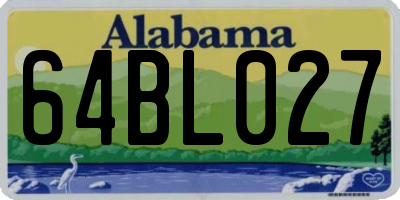 AL license plate 64BL027