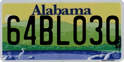 AL license plate 64BL030