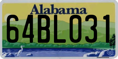 AL license plate 64BL031