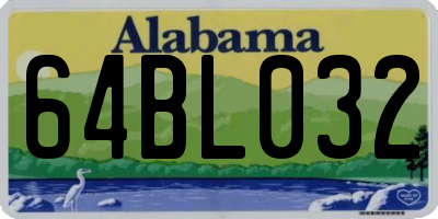 AL license plate 64BL032
