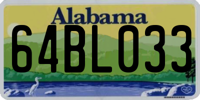 AL license plate 64BL033