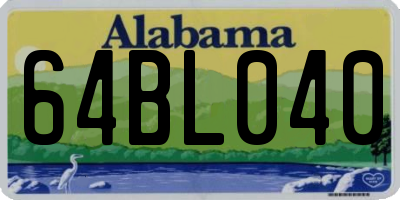 AL license plate 64BL040
