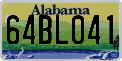 AL license plate 64BL041