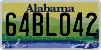 AL license plate 64BL042