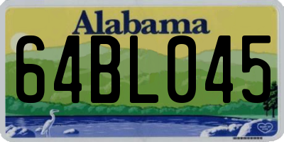 AL license plate 64BL045