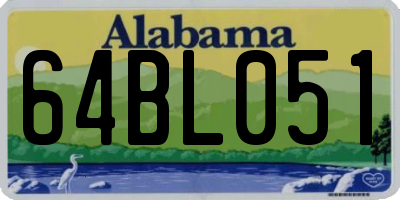 AL license plate 64BL051