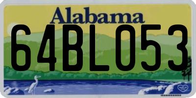 AL license plate 64BL053