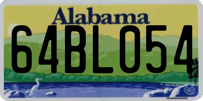 AL license plate 64BL054