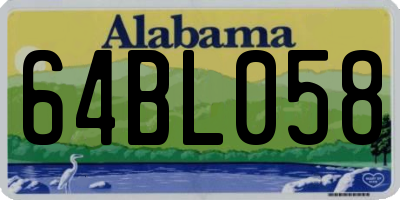 AL license plate 64BL058
