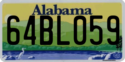AL license plate 64BL059