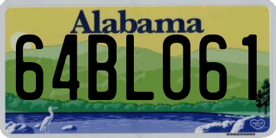 AL license plate 64BL061