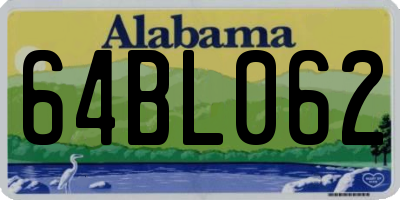 AL license plate 64BL062