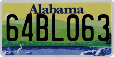 AL license plate 64BL063