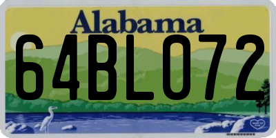 AL license plate 64BL072