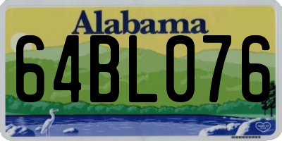 AL license plate 64BL076