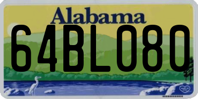 AL license plate 64BL080