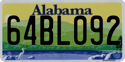 AL license plate 64BL092