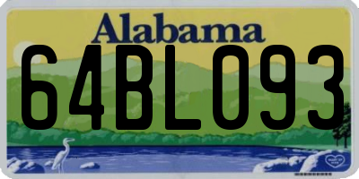 AL license plate 64BL093