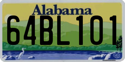 AL license plate 64BL101