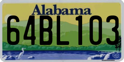 AL license plate 64BL103