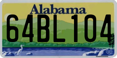 AL license plate 64BL104