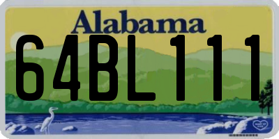 AL license plate 64BL111